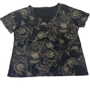 Alfani. Women's blouse with print. Size 2X. Made in Taiwan.